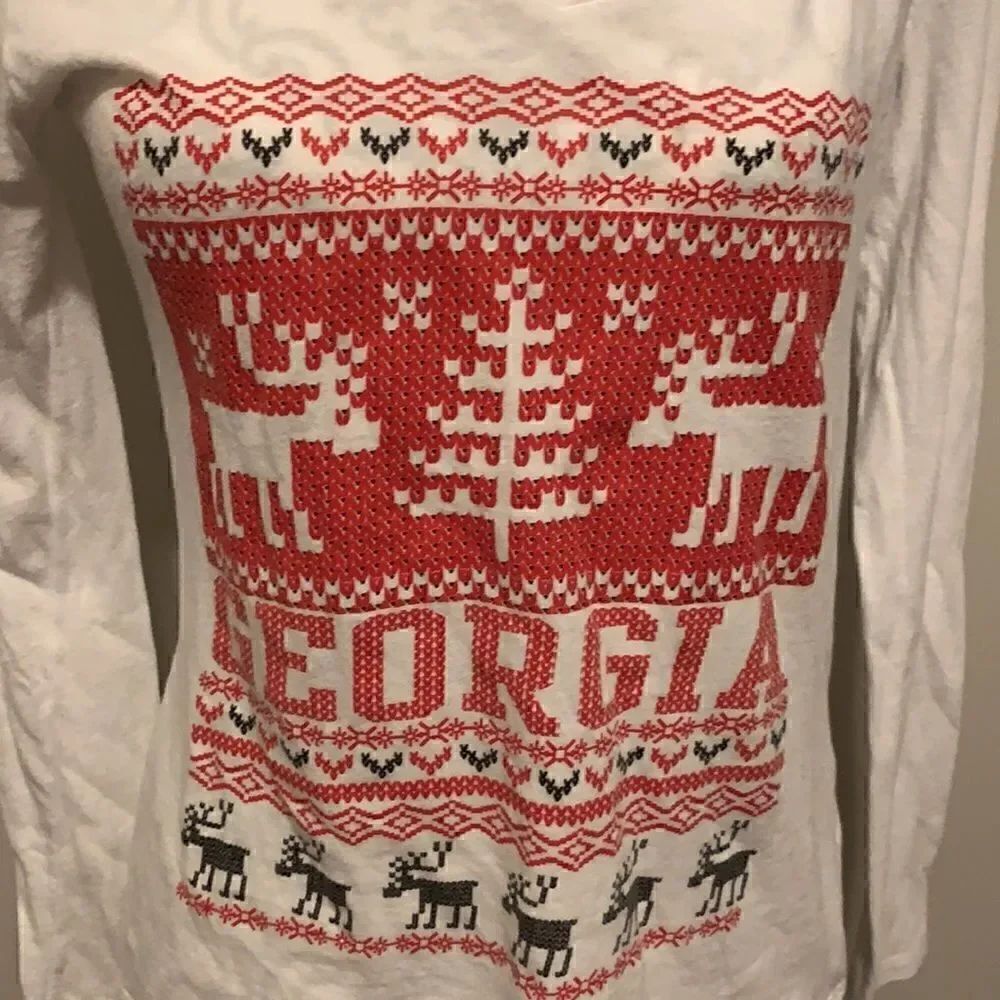 Champion White Christmas Georgia Shirt Size Small - Picture 2 of 4